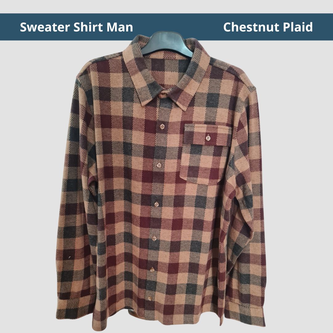 Sweater Shirt Men - Chestnut