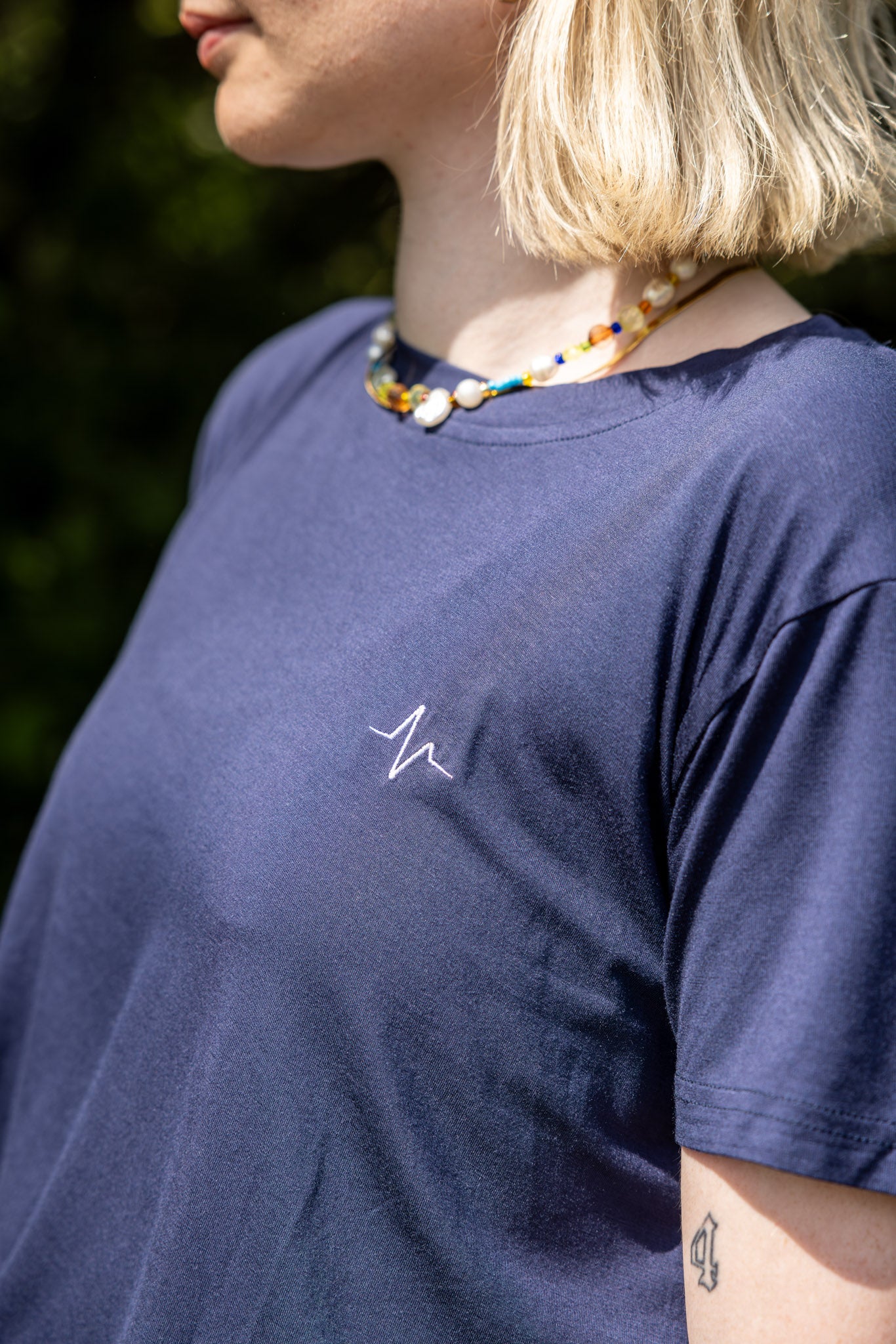 Navy Bambus - T-shirt - Dame