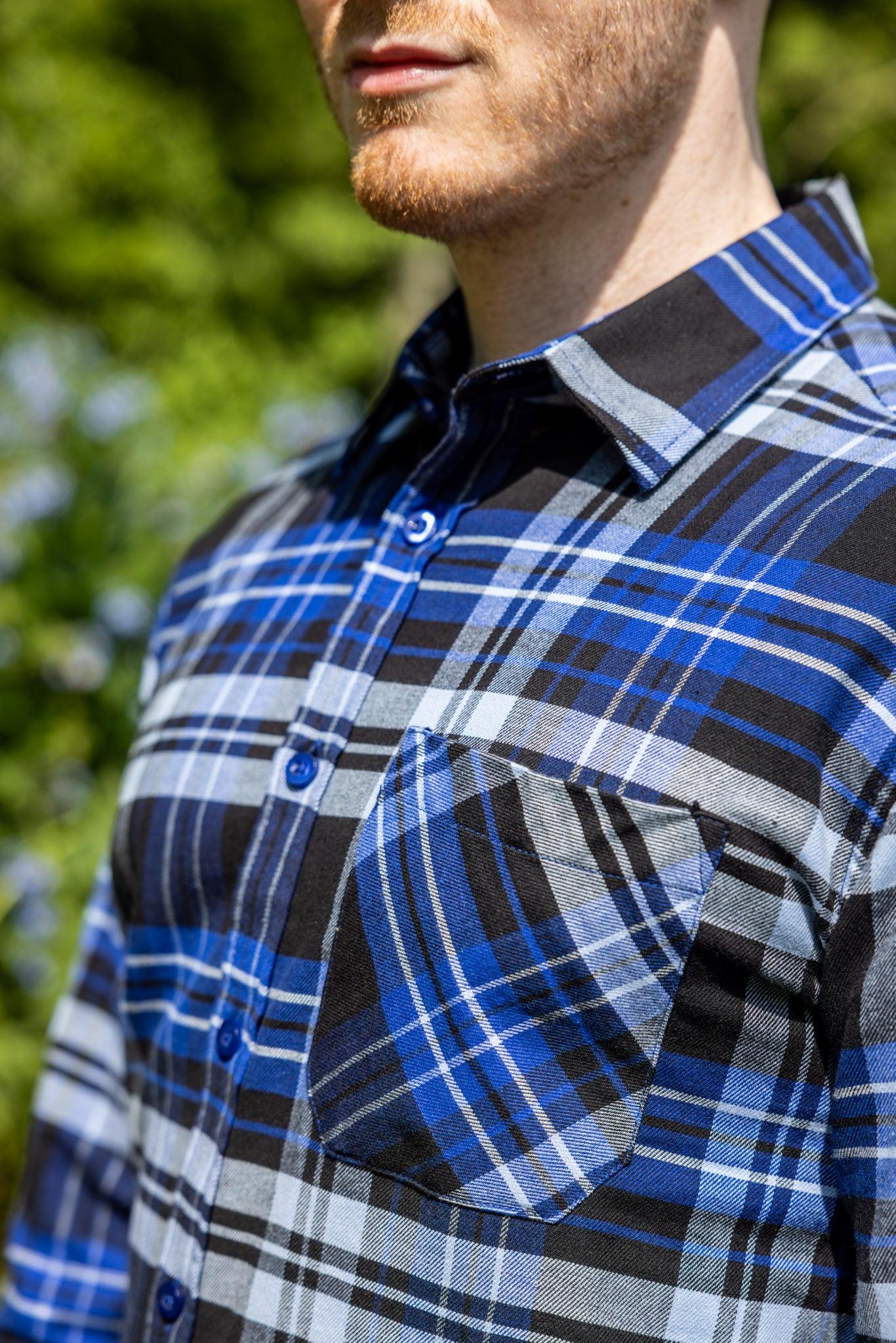 2. Sorting Breathable Lumberjack Shirt Men - Blue