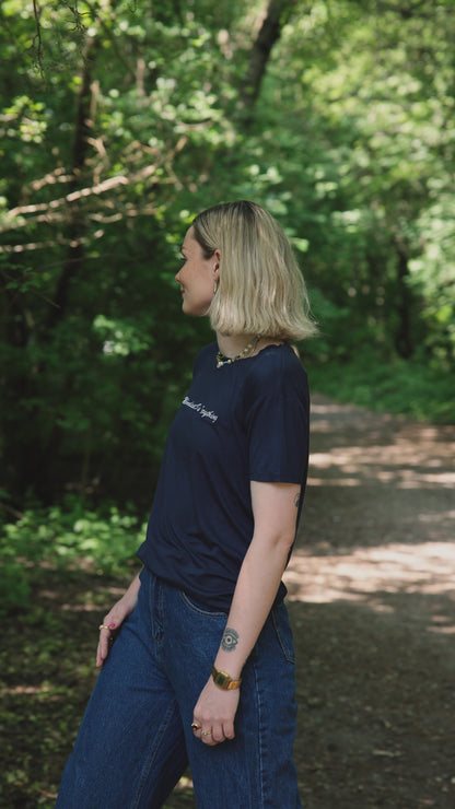 Navy Bamboo T-shirt - "Mindset is everything" - Women